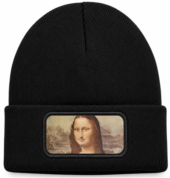 Czapka zimowa L.H.O.O.Q. Marcel Duchamp – czarna