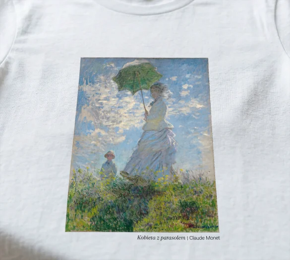 Koszulka z nadrukiem Kobieta z parasolem Claude Monet