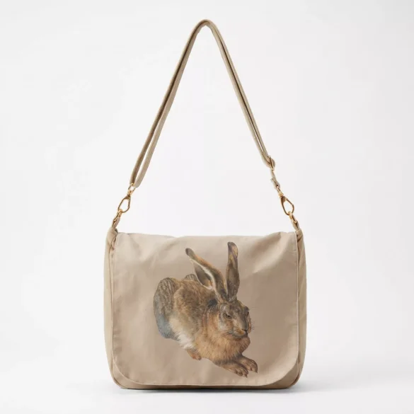 Torebka damska welurowa Młody zając Albrecht Dürer