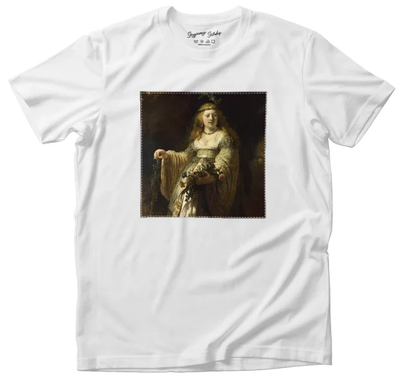 Koszulka z naszywką Dama w nocy Rembrandt