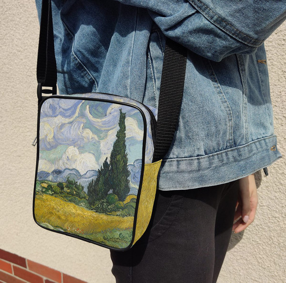 Torba Listonoszka Pole pszenicy z cyprysami Vincent Van Gogh