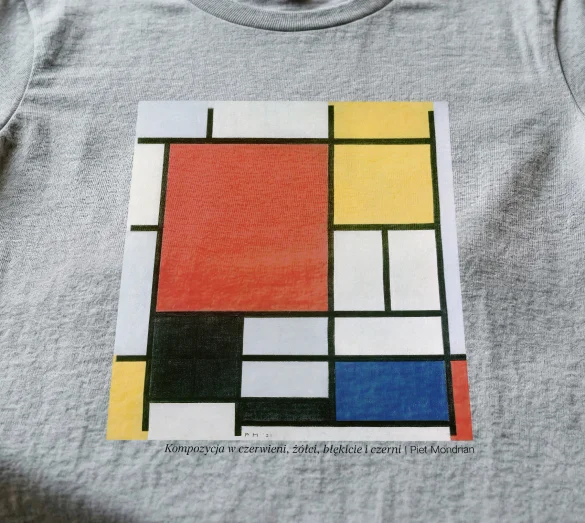 Koszulka z nadrukiem Kompozycja w czerwieni, żółci, błękicie i czerni Piet Mondrian