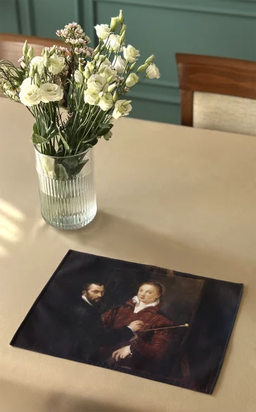 Podkładka na stół Bernardino Campi malujący Sofonisbę Anguissolę Sofonisba Anguissola