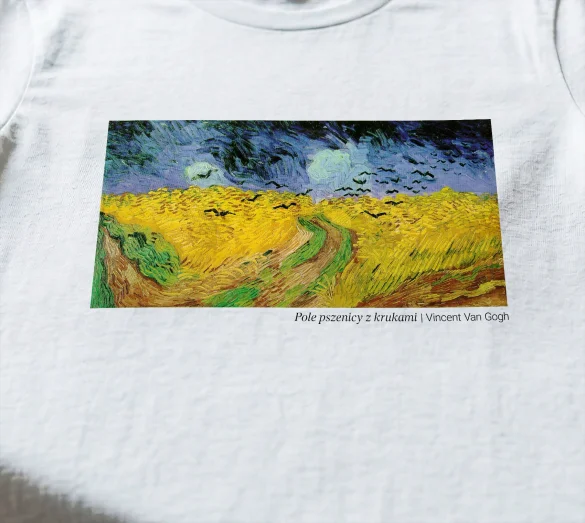 Koszulka z nadrukiem Pole pszenicy z krukami Vincent Van Gogh