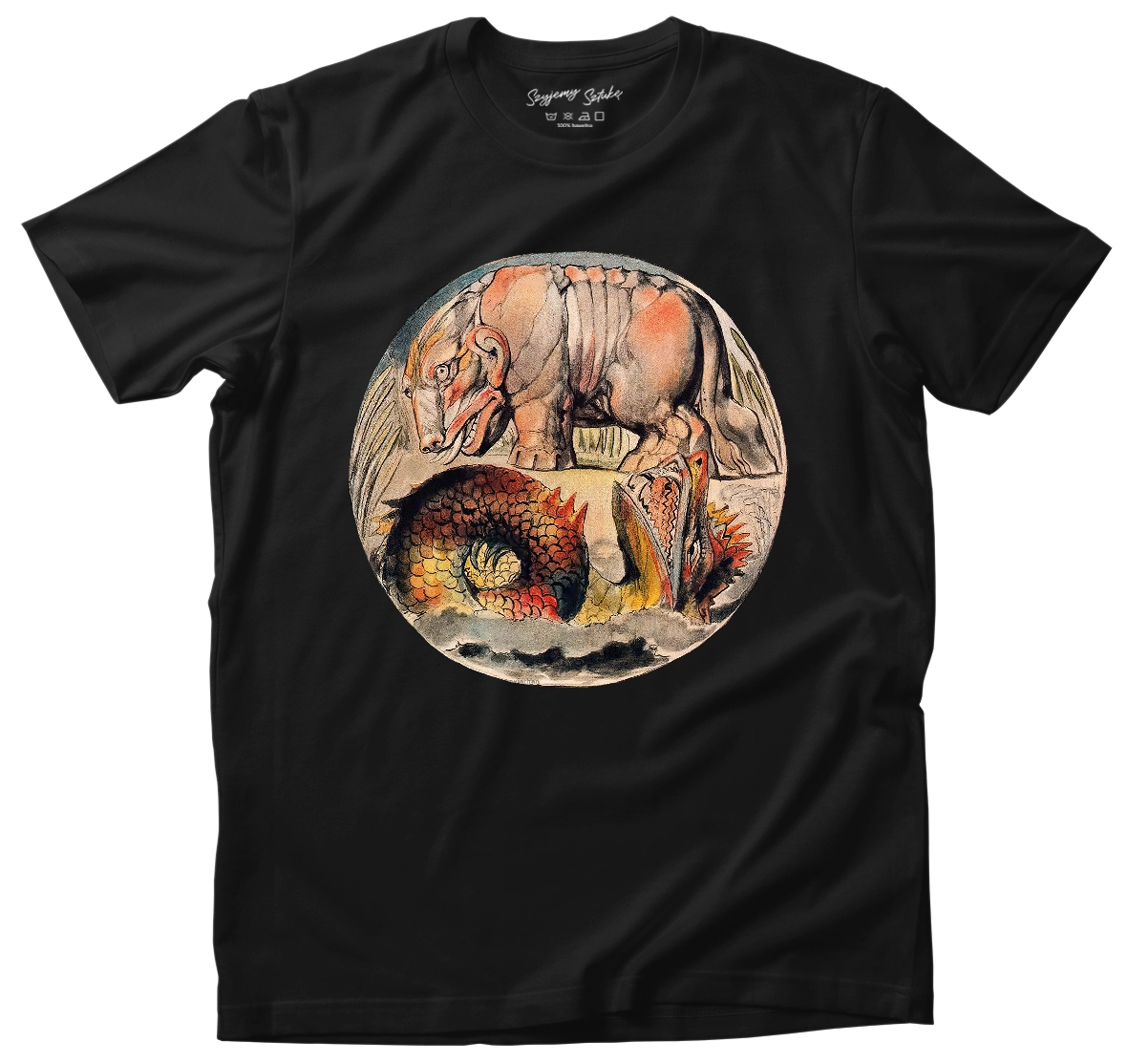Koszulka Behemoth i lewiatan William Blake– koszulka z nadrukiem obrazu, t-shirt ze sztuką