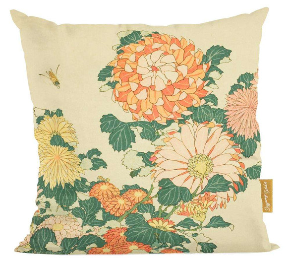 Poduszka Chryzantemy i pszczoła Katsushika Hokusai