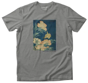 Koszulka z nadrukiem Kanarek i piwonia Katsushika Hokusai