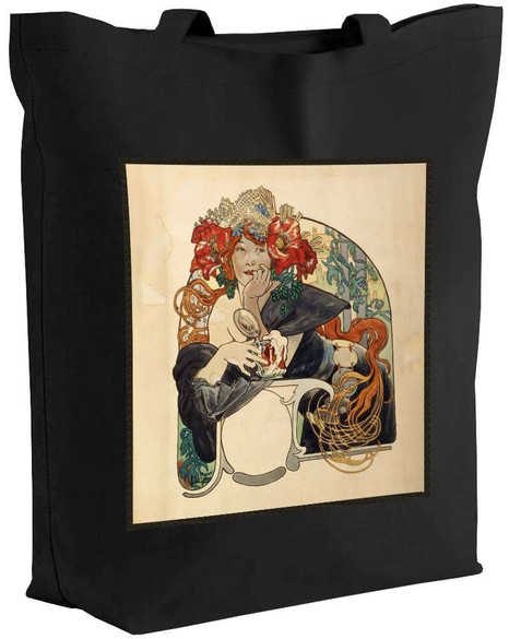 Torba z naszywką Bières De La Meuse (Piwo z mezy) Alfons Mucha