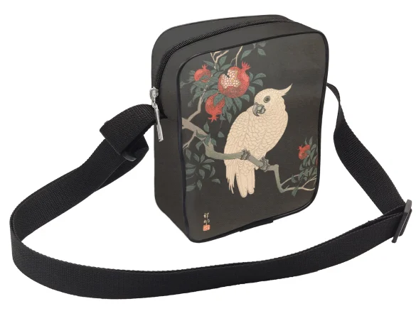 Torba Listonoszka Biała papuga i granat Ohara Koson