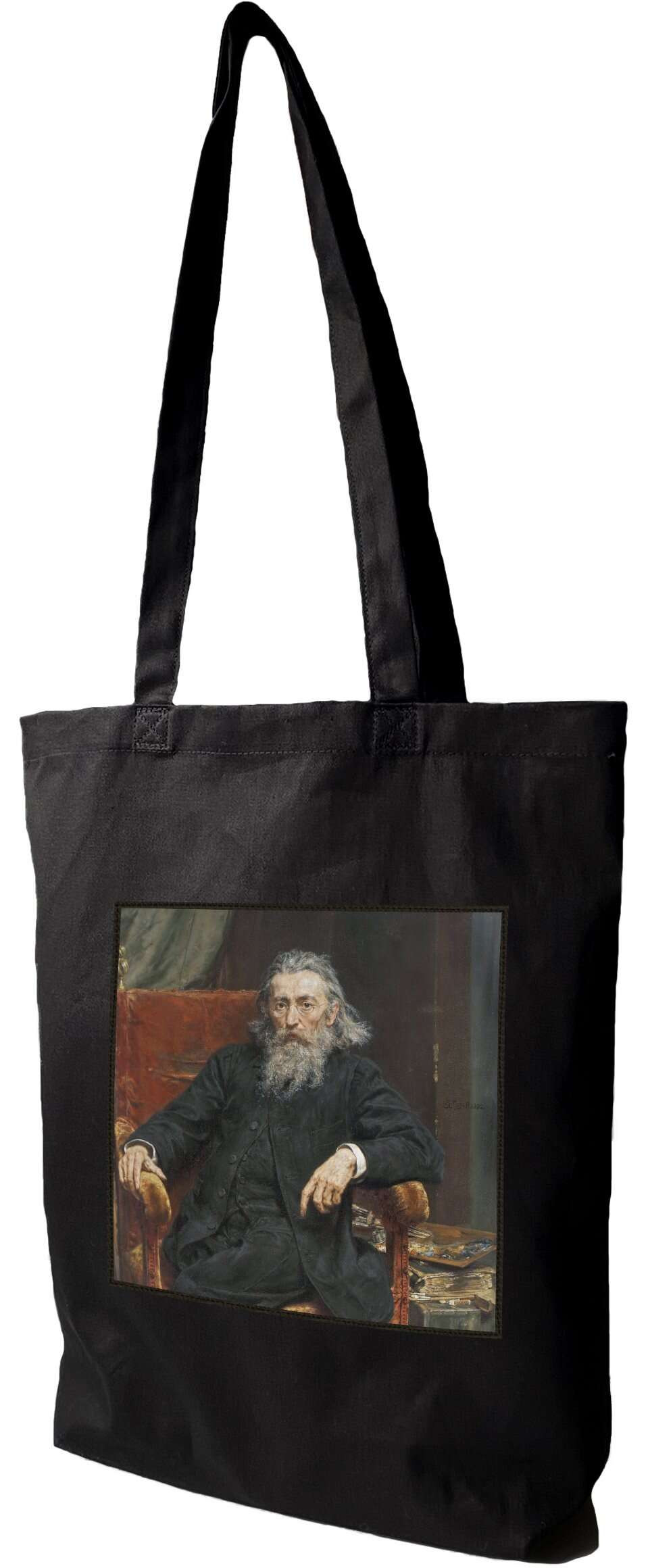 Torba z naszywką Autoportret Jan Matejko, Czarna