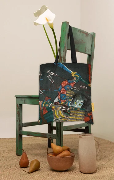 Torba na ramię Bitwa pod Shijō Nawate Utagawa Kuniyoshi