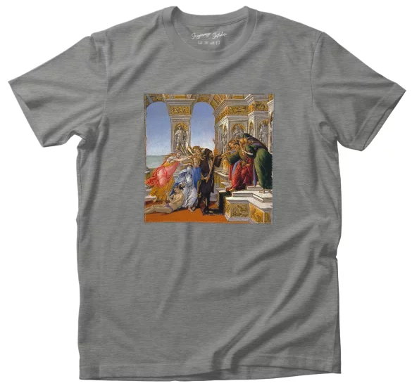 Koszulka z naszywką Oszczerstwo według Apellesa Sandro Botticelli