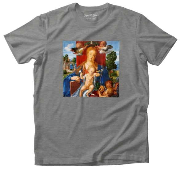 Koszulka z naszywką Madonna i Dzieciątko z czyżykiem Albrecht Dürer