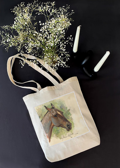 Torba z naszywką Głowa gniadego konia Wojciech Kossak