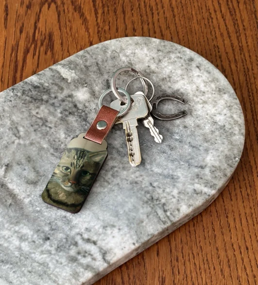 Brelok Studium głowy kota tabby Louis Wain
