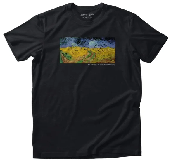 Koszulka z nadrukiem Pole pszenicy z krukami Vincent Van Gogh