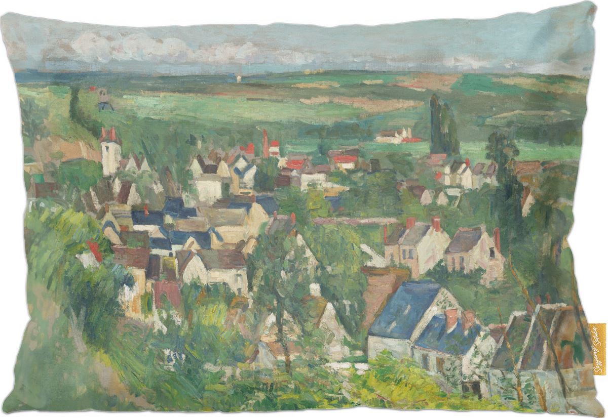 Poduszka dekoracyjna na prezent z obrazem Auvers, widok panoramiczny Paul Cezanne Szyjemy Sztukę
