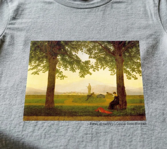 Koszulka z nadrukiem Taras ogrodowy Caspar David Friedrich