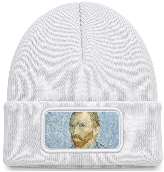Czapka zimowa Autoportret (F627) Vincent Van Gogh – biała