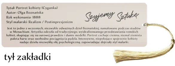 Zakładka do książki Portret kobiety - Cyganka Olga Boznańska