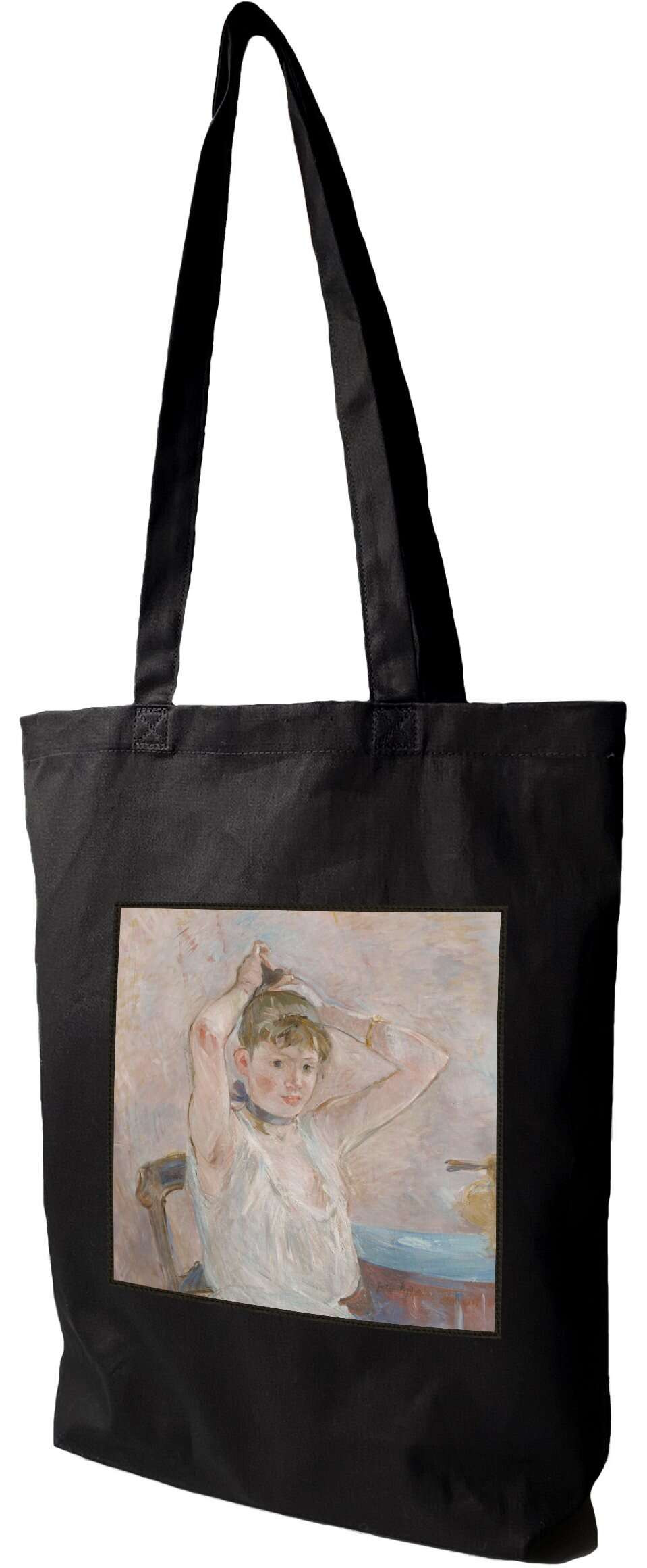 Torba z naszywką Łazienka Berthe Morisot, Czarna