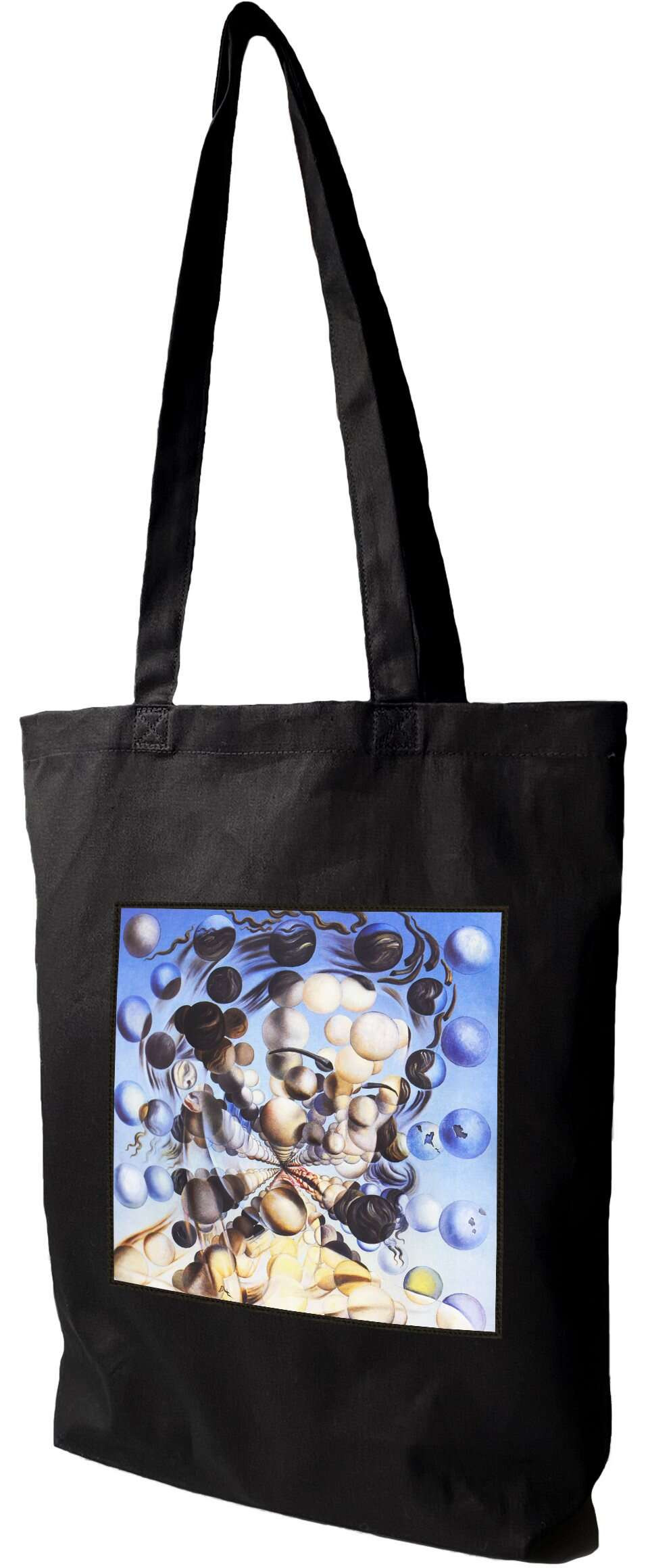 Torba z naszywką Galatea sfer niebieskich Salvador Dali, Czarna