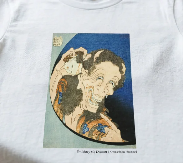 Koszulka z nadrukiem Śmiejący się Demon Katsushika Hokusai