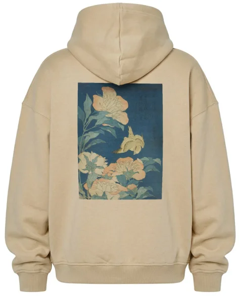 Bluza oversize Kanarek i piwonia Katsushika Hokusai