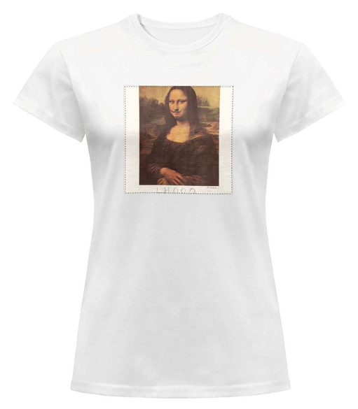 Bluzka damska z naszywką  L.H.O.O.Q. Marcel Duchamp