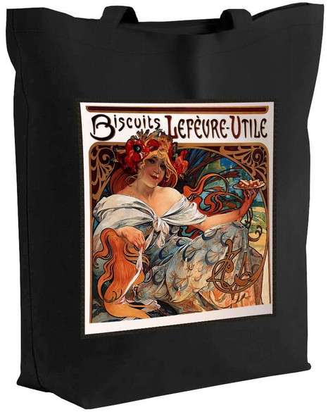 Torba z naszywką Biscuits Lefevre Utile Alfons Mucha