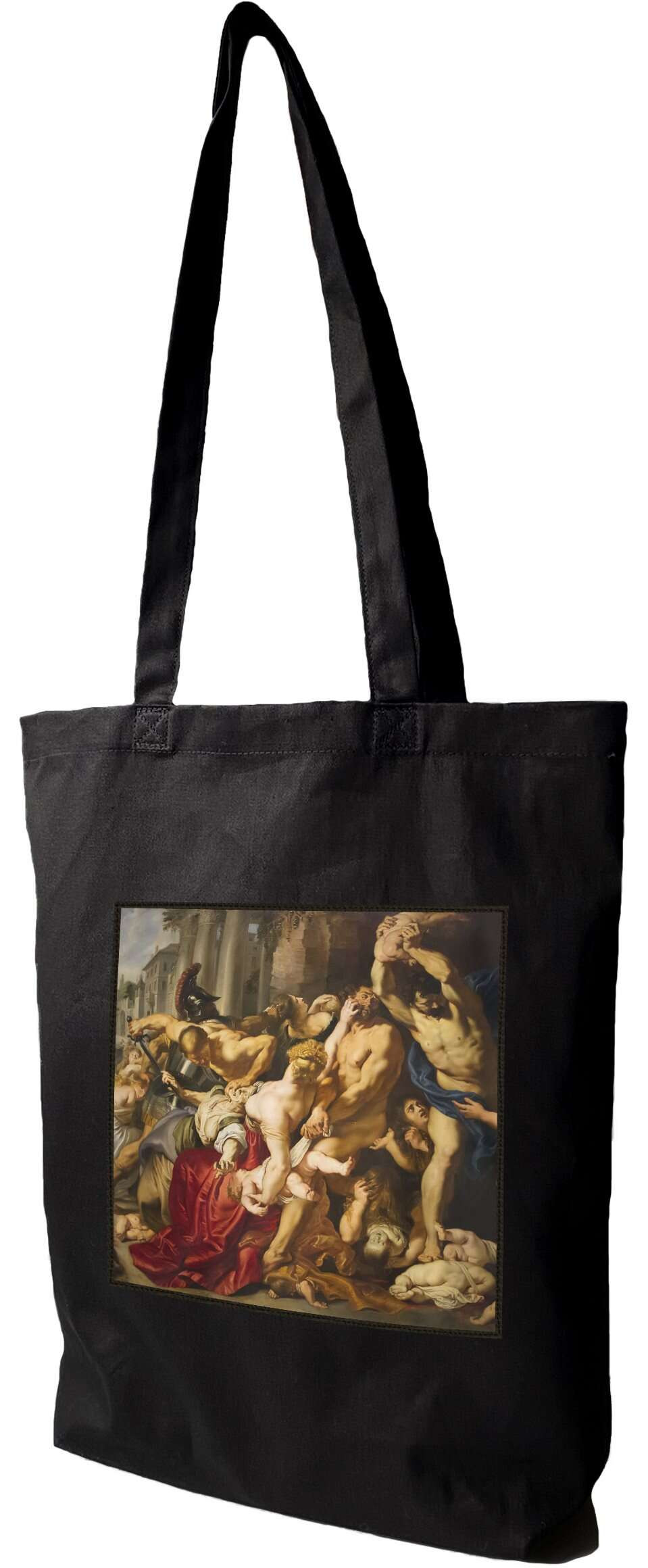 Torba z naszywką Rzeź niewiniątek Peter Paul Rubens, Czarna