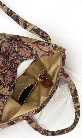 Torba na ramię shopper Tkanina z wiciokrzewem William Morris