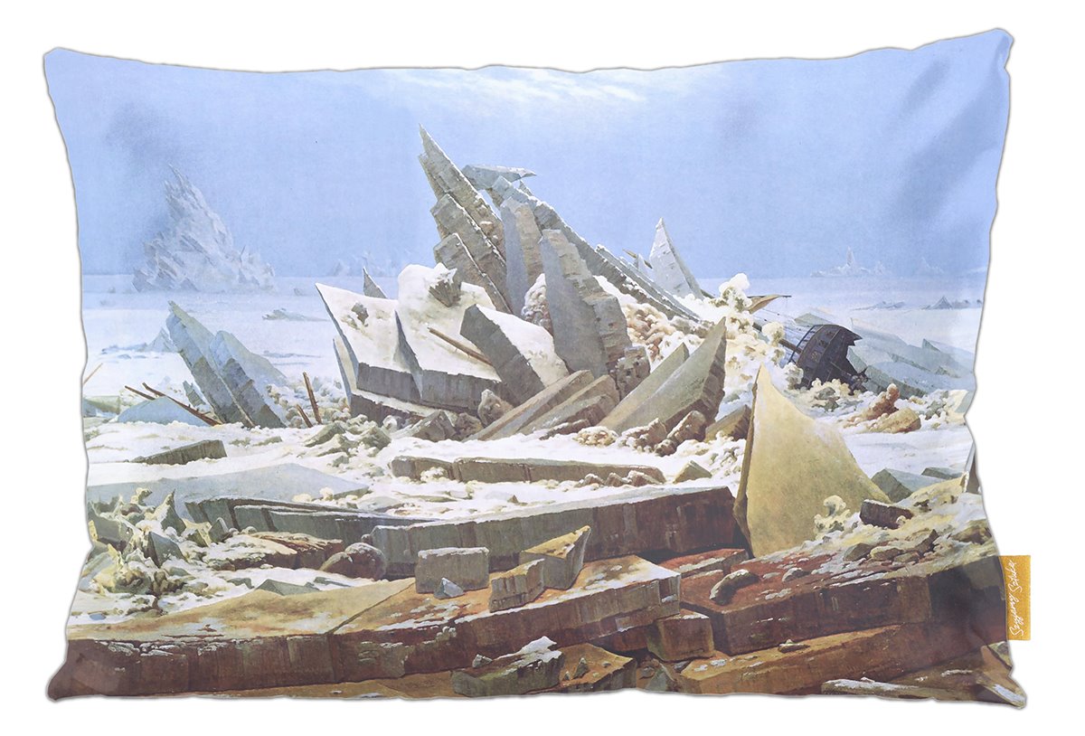 Poduszka dekoracyjna na prezent z obrazem Morze lodu Caspar David Friedrich Szyjemy Sztukę