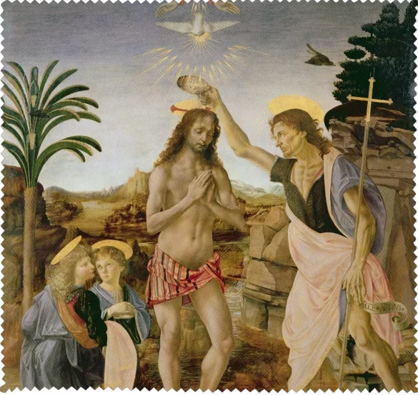 Ściereczka do okularów Chrzest Chrystusa Leonardo da Vinci