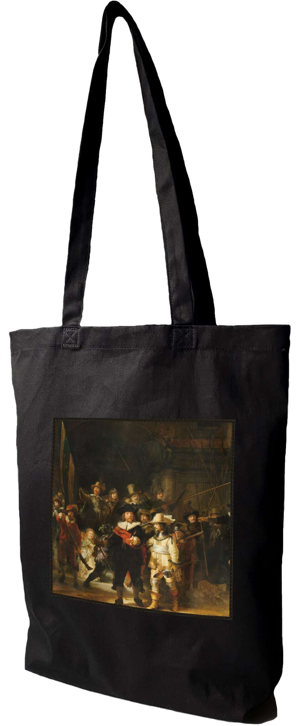 Torba z naszywką Straż nocna Rembrandt, Czarna