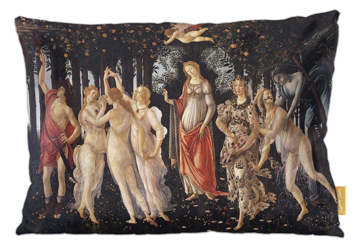 Poduszka dekoracyjna na prezent z obrazem La primavera (Wiosna) Sandro Botticelli Szyjemy Sztukę