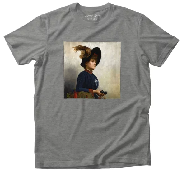 Koszulka z naszywką Kobieta z lornetką Anna Bilińska-Bohdanowiczowa