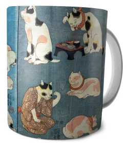 Kubek Przysłowia Ilustrowane przez Koty Utagawa Kuniyoshi