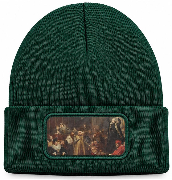 Czapka zimowa Kazanie Skargi Jan Matejko – zielona
