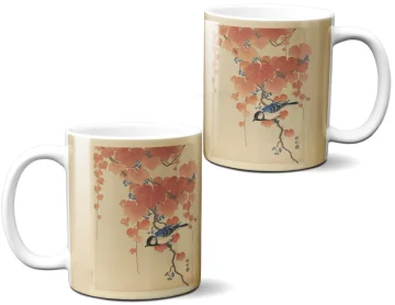 Kubek Sikora bogatka na gałęzi paulowni Ohara Koson