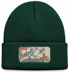 Czapka zimowa Azalia w doniczce Ohara Koson – zielona
