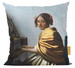 Poduszka Młoda kobieta siedząca przy dziedzińcu Jan Vermeer