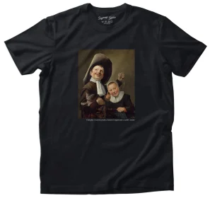 Koszulka z nadrukiem Chłopiec i dziewczynka z kotem i węgorzem Judith Leyster