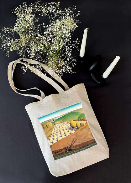 Torba z naszywką Fall Plowing Grant Wood