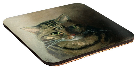 Podkładka pod kubek Studium głowy kota tabby Louis Wain