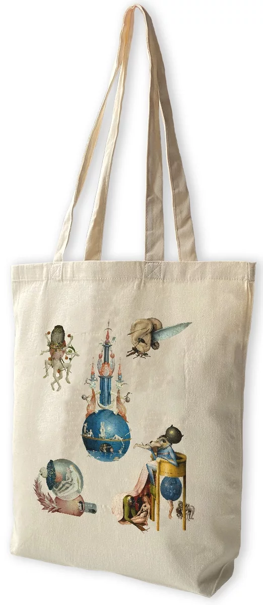 Torba bawełniana Ogród rozkoszy ziemskich Hieronim Bosch, Biała