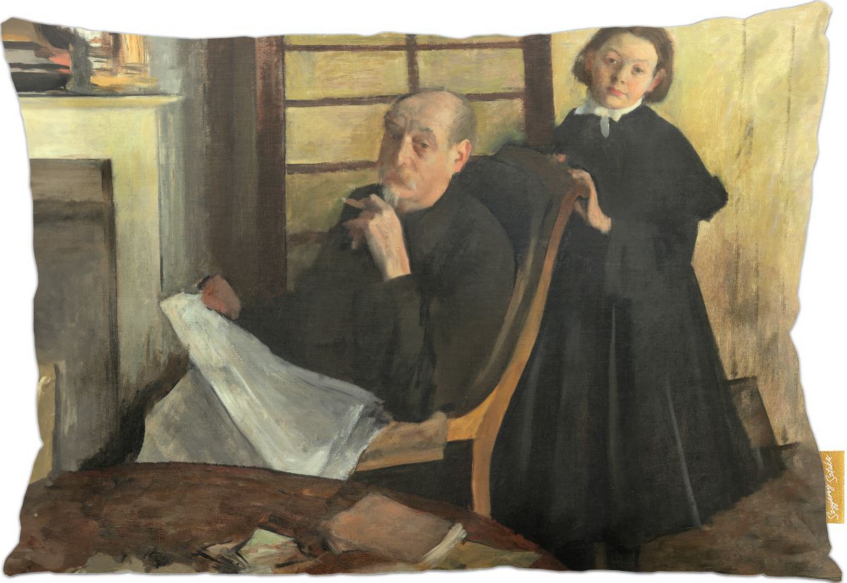 Poduszka dekoracyjna na prezent z obrazem Henri Degas i jego siostrzenica Lucie Degas Edgar Degas Szyjemy Sztukę
