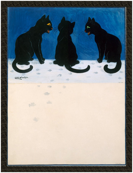 Naszywka Czarne koty na śniegu Louis Wain