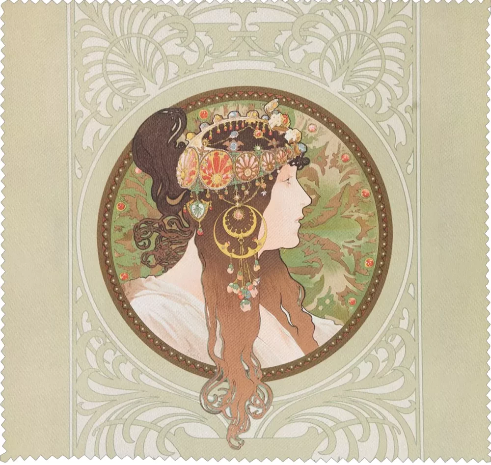 Ściereczka do okularów Bizantyjskie głowy: brunetka Alfons Mucha