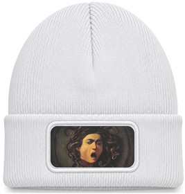 Czapka zimowa Głowa meduzy Caravaggio – biała